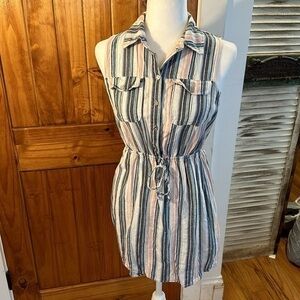 Retro Bebop Paisley striped sleeveless dress size S